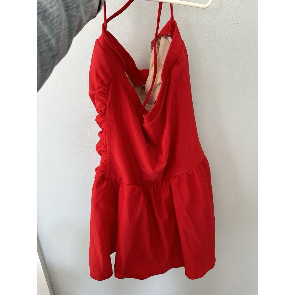 Travel Smith Brand Woman's Swimsuit Dress/ Skirt One Piece Red Sz 12 USA - Picture 2 of 6
